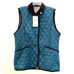 NWT John Partridge Mooreland Gilet Petrol Blue Quilted Vest Size XL